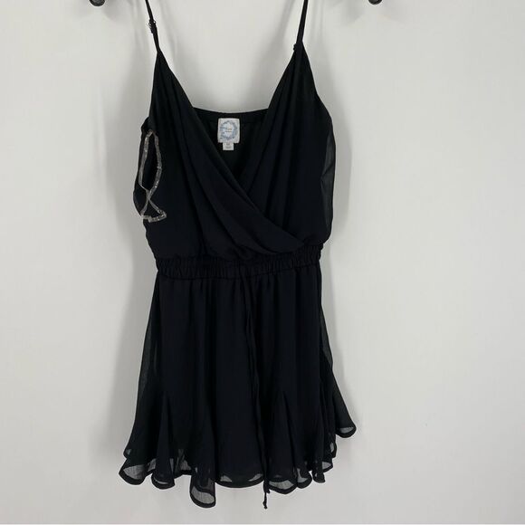 Blue Rain Women’s V Neck Black Strapless Romper size M - Picture 1 of 4